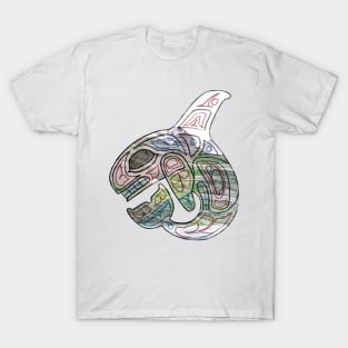 Traditional Alaskan Orca Sticker T-Shirt